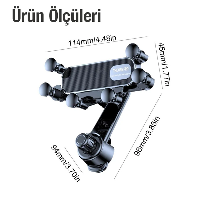 ALLY One Pro 360° Dönebilen Araç İçi Havalandırma Telefon Tutucu-(5775)