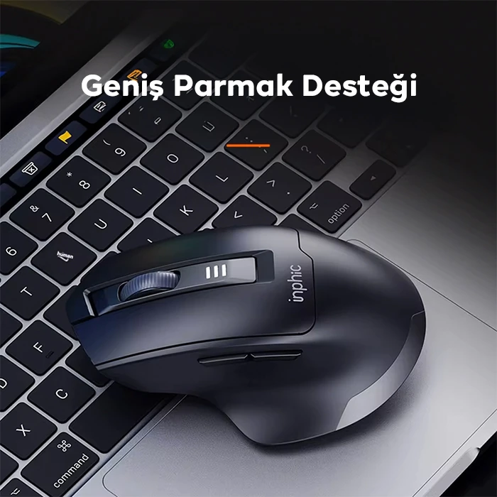 İNPHİC M9 Kablosuz Fare Ergonomik Şarj Edilebilir Sessiz Kullanım 2.4G 500 mAh USB Mouse-(5775)