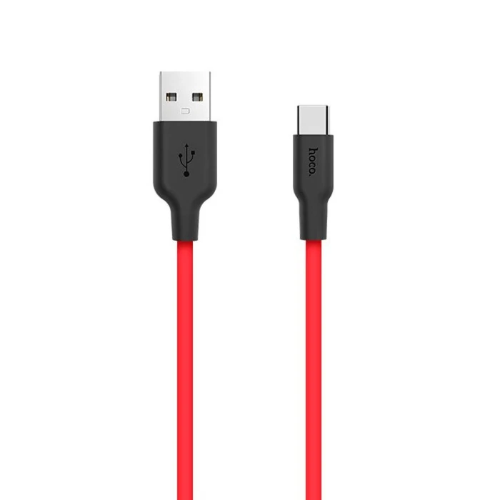 HOCO X21 USB to Type-C 3A Silikon Hızlı Şarj ve Data Kablosu-(5775)
