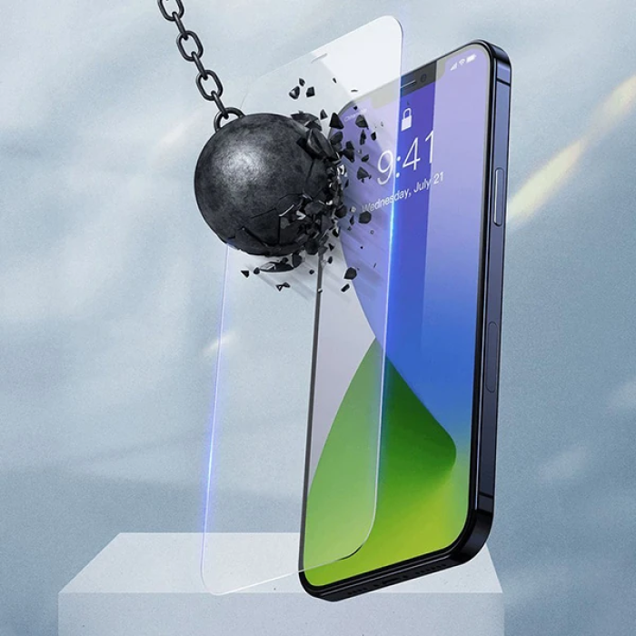 Baseus İPhone 12 PRO Max 6.7  0.3mm Antiblue Light Tempered Cam Ekran Koruyucu 2Adet-(5775)