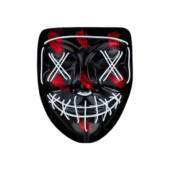 Hallowen Parti Maskesi Neon Led Işıklı Maske 3 Modlu Cadılar Bayramı Maskesi