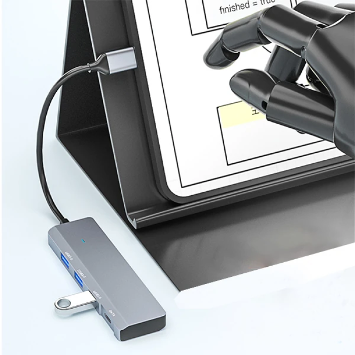Ally ADS-309C 4in1 Type-C to USB + Type-C Hub Adaptör Çevirici Dönüştürücü Çoğaltıcı-(5775)