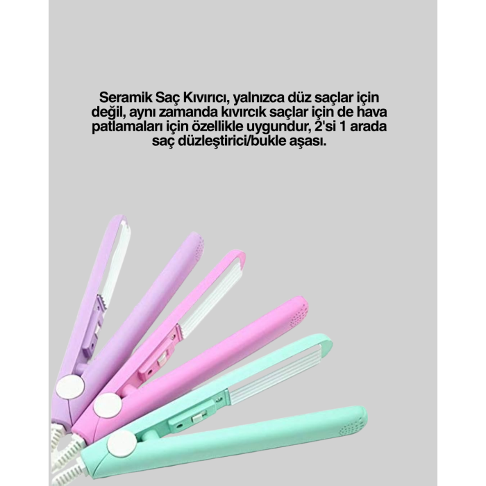 Hafif ve Taşınabilir Seramik Kısa Saç Maşası – Seyahate Uygun Ergonomik ve Güvenli Tasarım