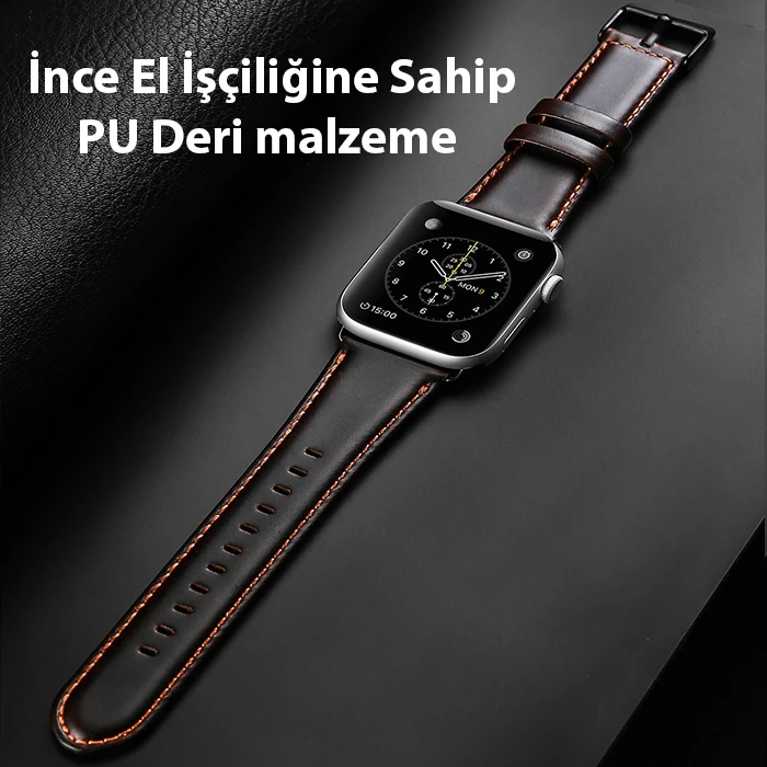 Dux Ducis Apple Watch 38/40/41MM için Business Deri Kayış Kordon-(5775)