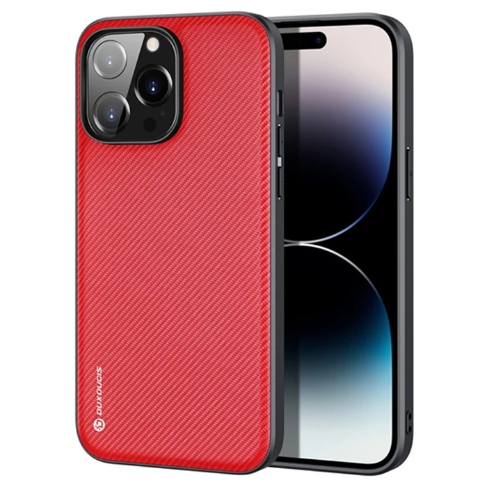 Dux Ducis Fino Serisi iPhone 14 Pro 6.1 inç Kılıf Premium Dokuma Silikon Kılıf-(5775)