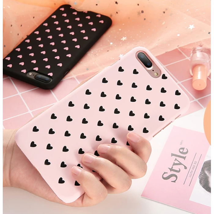 iPhone SE3-SE2 İPhone 8-7 Kılıf Çoklu Kalp Premium Pc Kılıf-(5775)