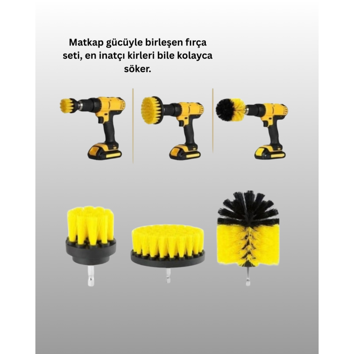 Banyo ve Mutfak İçin Matkap Ucu Temizlik Fırçası 3’lü Set