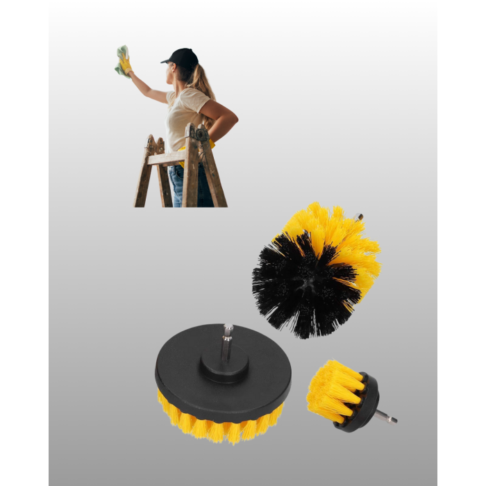 Banyo ve Mutfak İçin Matkap Ucu Temizlik Fırçası 3’lü Set