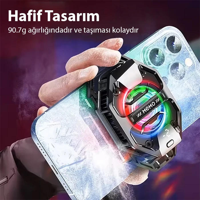 MEMO DL20 AI Yarı İletken Dondurucu Arka Klipsli Soğutma Radyatörü IPhone Android PUBG Oyun Soğutucu 3 Aşamalı-(5775)