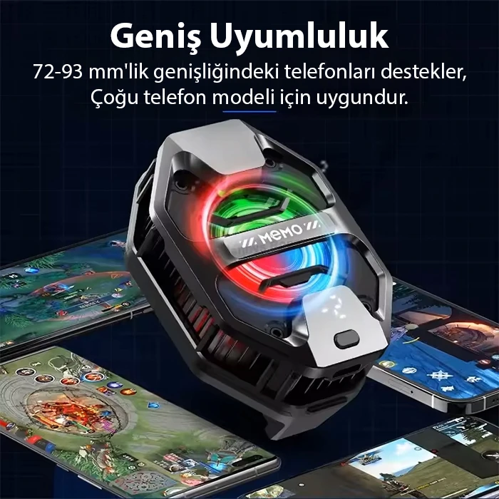 MEMO DL20 AI Yarı İletken Dondurucu Arka Klipsli Soğutma Radyatörü IPhone Android PUBG Oyun Soğutucu 3 Aşamalı-(5775)