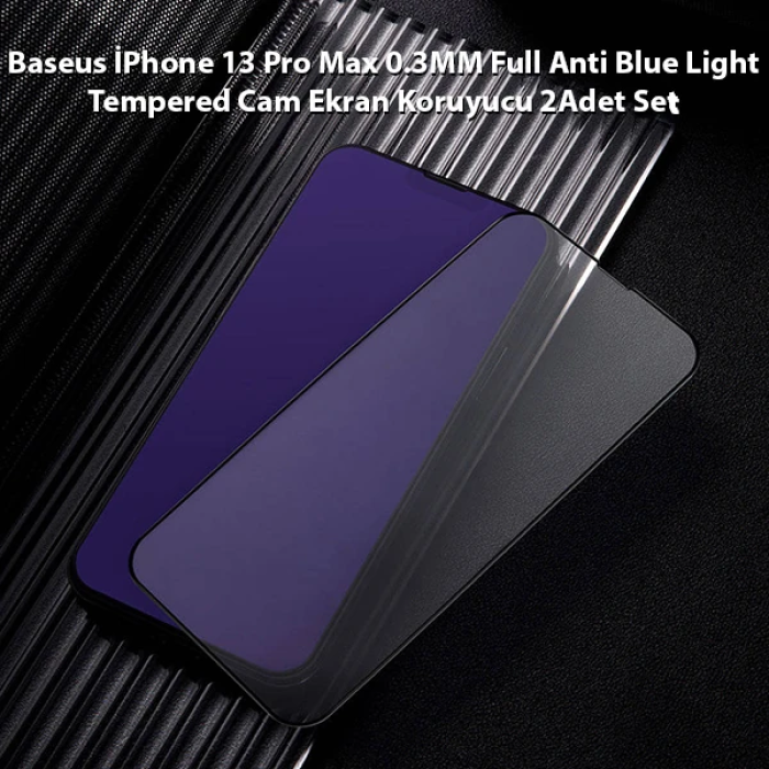 Baseus iPhone 13 Pro Max 0.3mm Full Çerçeve Cam Ekran Koruyucu 2 Adet Set-(5775)