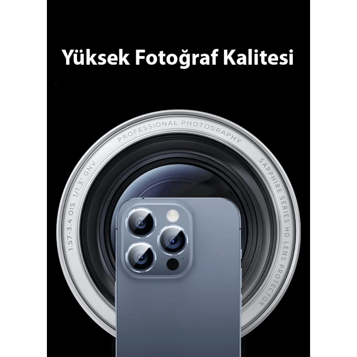 Baseus iPhone 15/15 Plus için Sapphire Serisi HD Cam Kamera Koruyucu-(5775)