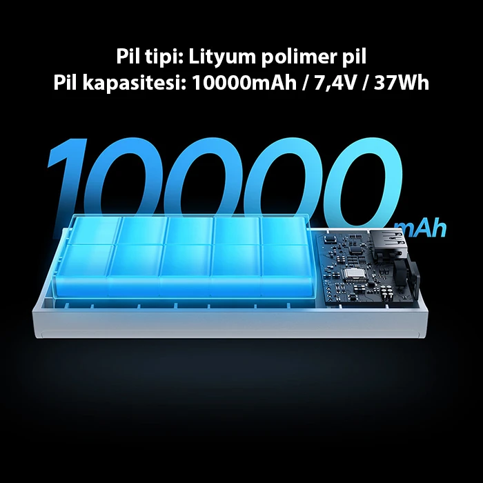 Baseus Adaman2 Digital Display 10000mAh 30W Powerbank Taşınabilir Şarj Cihazı VOOC Edition-(5775)