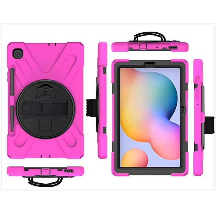 Galaxy Tab S6 Lite P610/P615/ P617 Kılıf Kalem Yerli 3 Katmanlı Standlı Zırh Kılıf/Shockproof-(5775)