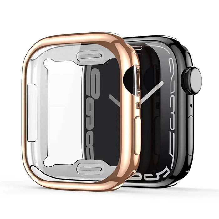 Dux Ducis Samo Series Apple Watch 45mm için Soft TPU Full Koruma Ultra İnce Silikon Kılıf-(5775)