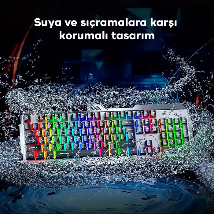 Inphic K2 USB Kablolu Oyun Klavyesi 104-Key Sessiz Oyun Klavyesi Bilgisayar Laptop için Cep telefonu yerleştirme alanı-(5775)