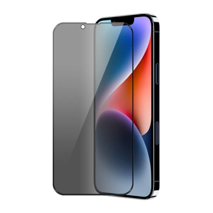 ALLY İPhone 14 6.1 3D Full Privacy Gizlilik Cam Ekran Koruyucu Anti-Spy-(5775)