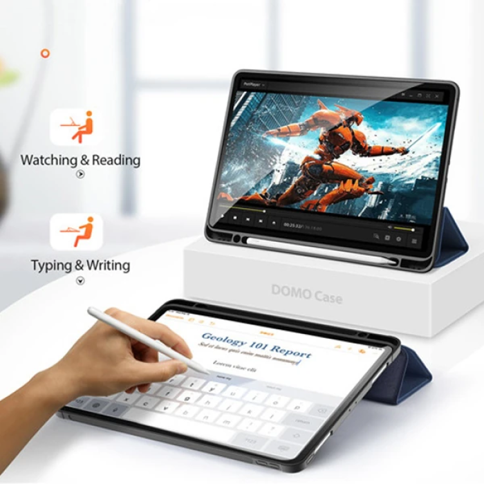 DUX DUCİS iPad Pro 12.9 (2021-2020-2018 )Kılıf Kalem Yerli Soft Tpu Mıknatıslı Domo Series Kılıf-(5775)