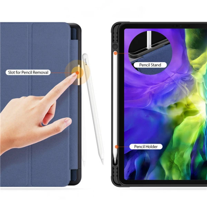 DUX DUCİS iPad Pro 12.9 (2021-2020-2018 )Kılıf Kalem Yerli Soft Tpu Mıknatıslı Domo Series Kılıf-(5775)