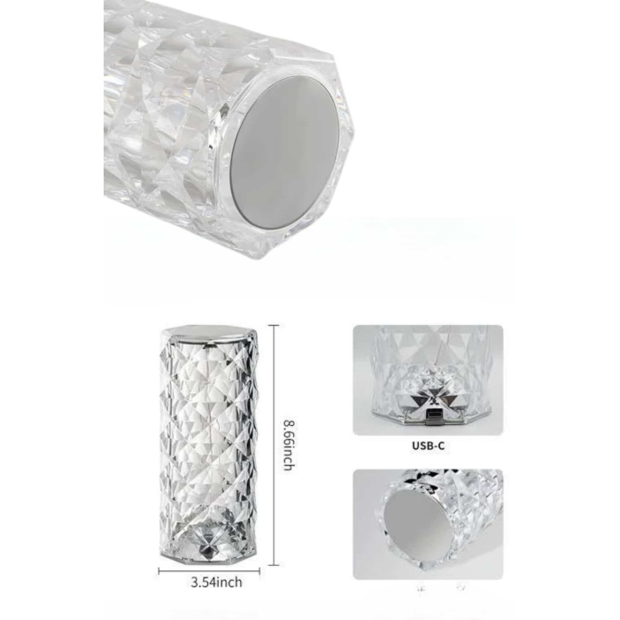 Yeni Nesil Modern Kristal Masa ve Gece Lambası Dokunmatik Renk Değiştirebilen