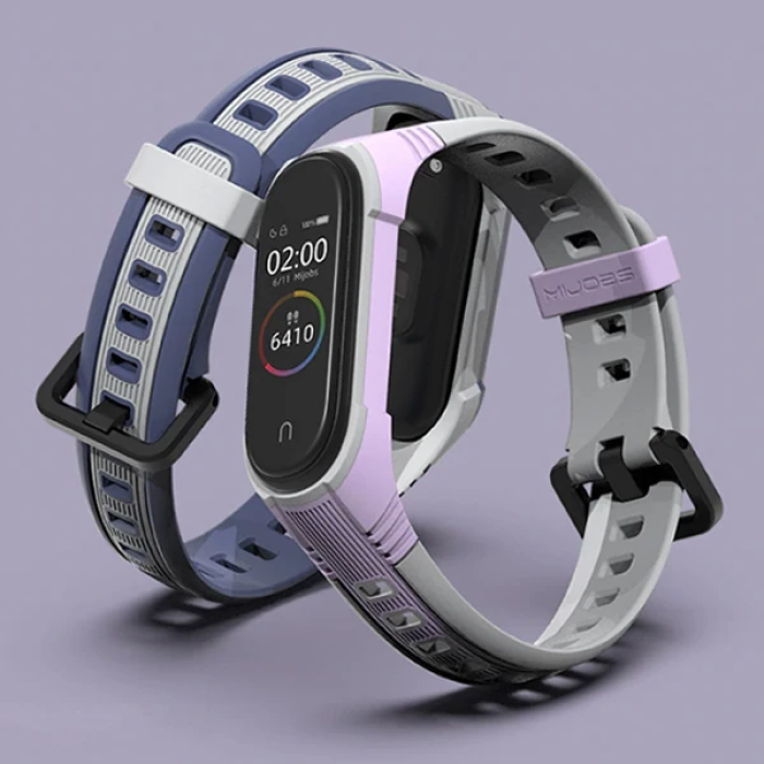 Mijobs Xiaomi Mi Band 5-4 Çift Renk Kayış Kordon-(5775)
