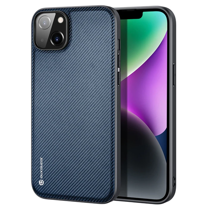 Dux Ducis Fino Serisi iPhone 14 Plus 6.7 inç Kılıf Premium Dokuma Silikon Kılıf-(5775)