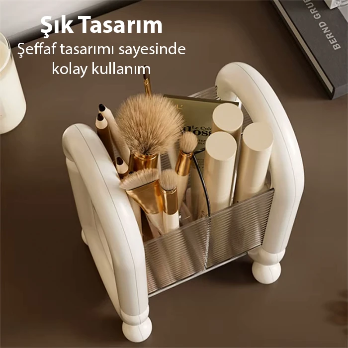 EZERE Şık Tasarım Kozmetik Eşya Makyaj Fırçası Düzenleme Kutusu Organizer-(5775)