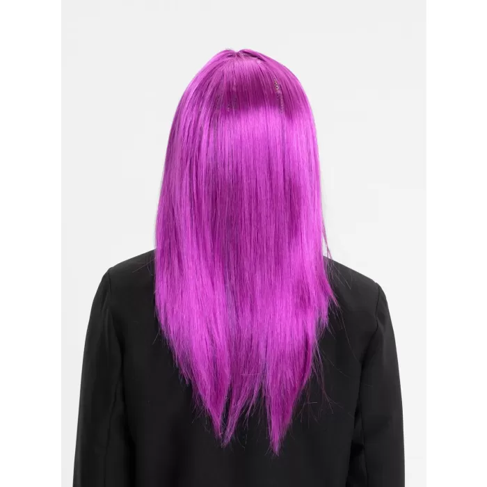 Fuşya Renk Düz Kesim Uzun Parti Peruğu