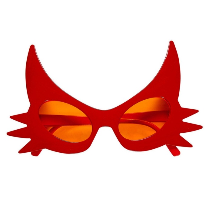 Kırmızı Renk Bıyık Tasarımlı Kedi Gözlüğü 19x11cm
