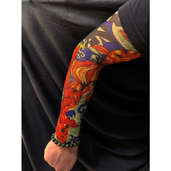 Giyilebilir Kol Dövmesi Çorap Dövme 3D Baskılı Kol Bacak Dövme 2 Adet Model 4