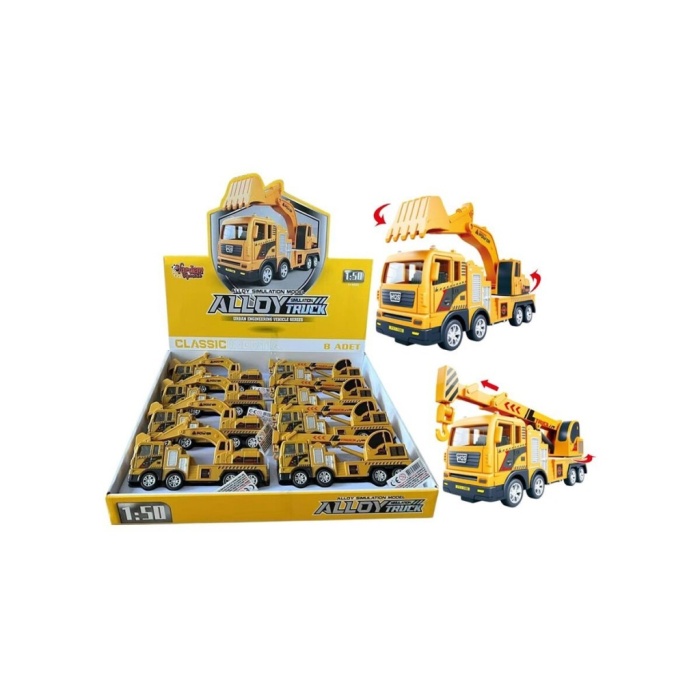 YH-711-54A SÜRTMELİ METAL 1:50 SARI VİNÇ VE