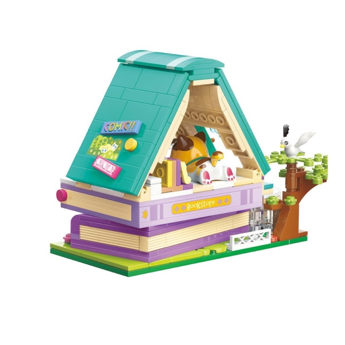 KP28018 Keeppley Lovely Street Calico Cat Comic House Blok Seti -Vagonlife