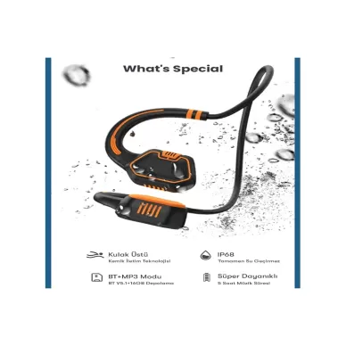 Newface AS9 Suya Dayanıklı Bluetooth Kulaklık - Siyah