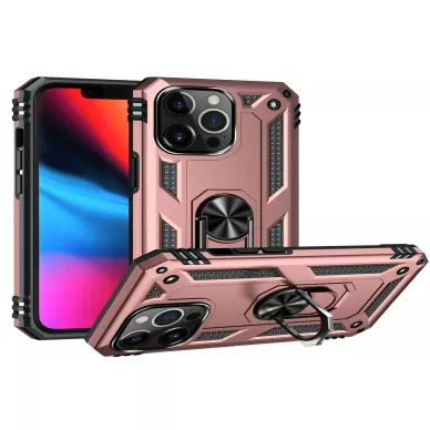 Newface iPhone 14 Pro Max Kılıf Sofya Yüzüklü Silikon Kapak - Rose