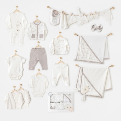 AC25562 Newborn Set Tinny Ships 20Li Hastane Çıkışı Ekru