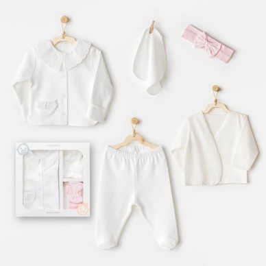 AC25650 Cuddly Bunny Bear 5Li Hastane Çıkışı Ecru Pink