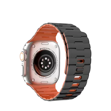 Newface Apple Watch Ultra 49mm Wowen Kordon - Siyah-Turuncu