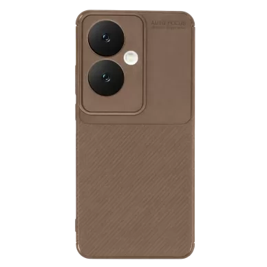 Newface Oppo Reno 11F Kılıf Auto Focus Karbon Kapak - Kahverengi