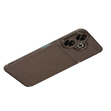 Newface Xiaomi Redmi 13 4G Kılıf Auto Focus Karbon Kapak - Kahverengi