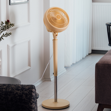 EVEREST FAN12 KREM DynaBreeze 3 Kademeli Hız 3 Kanat Pervane ve Çerçeve Çift Motorlu 70W Otomatik Salınım Yükseklik Ayarlı Vantilatör(1923)