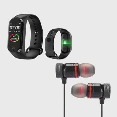 Spor Bileklik + Kablosuz Bluetooth Kulaklık Fitness Seti