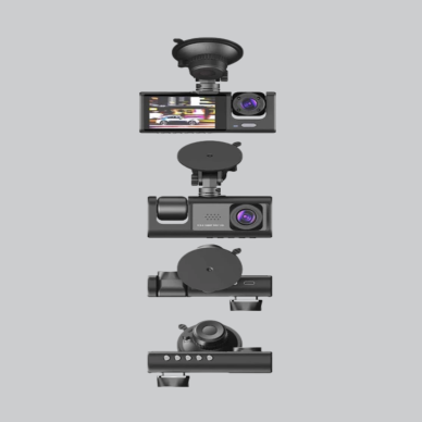 Üç Kameralı Araç DVR Full HD Gece Görüşlü ve 2 inç IPS Ekranlı