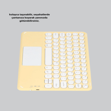 Bluetooth Klavye – Kablosuz Sessiz Tuşlu Android iOS Windows Uyumlu Kompakt Taşınabilir Tasarım