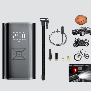 Dijital Ekranlı Kablosuz Hava Pompası LED Işıklı 12V 80W