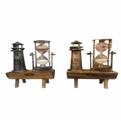 Dekoratif Kum Saati Deniz Feneri Retro Masa Hediyeli Eşya