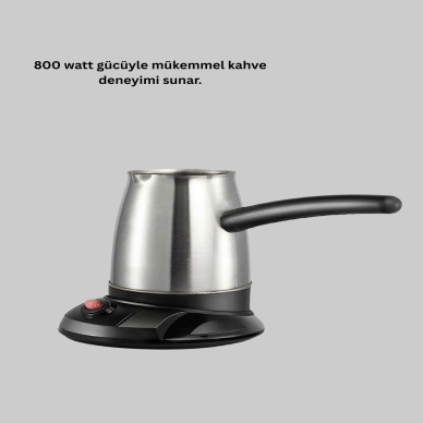 800W Paslanmaz Elektrikli Cezve Gizli Rezistans ve Ergonomik Kulp