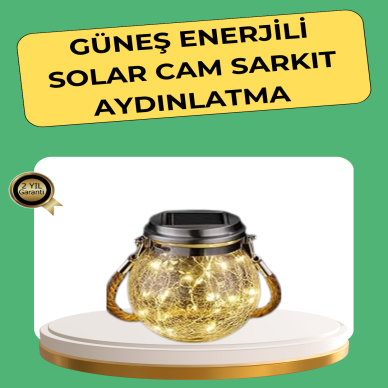 Solar Güneş Enerjili Dekoratif Cam Lamba