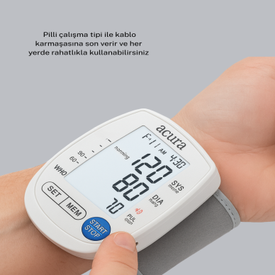 Bilekten Ölçer Tansiyon Aleti Şarjlı-Pilli Hafızalı Pratik Kullanım