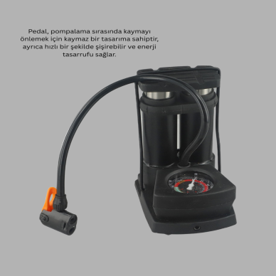 Kaymaz Pedallı Ayaklı Hava Pompası Tüm Supap Uyumlu