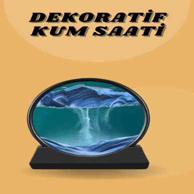 Kum Saati Yuvarlak Şık Kum Tablosu Dekoratif Kum Sulu Kum Saati
